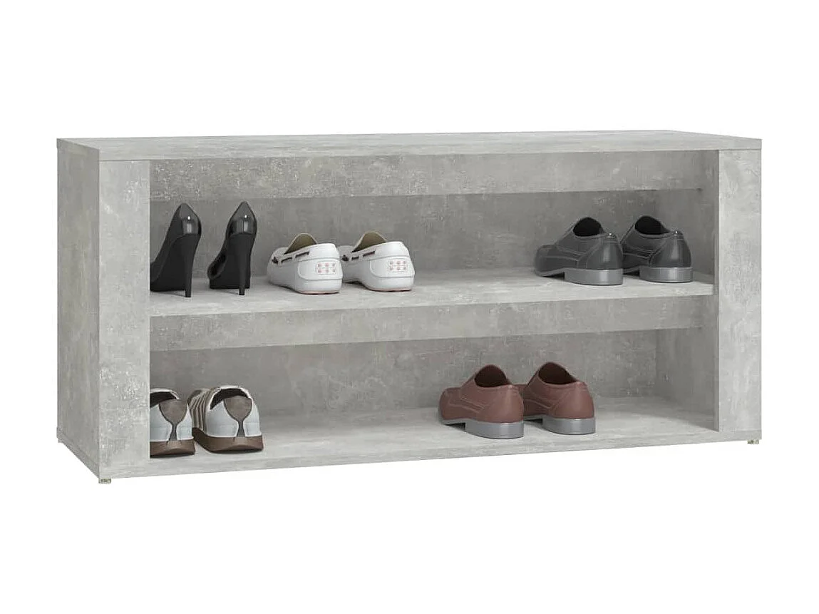 zapatero Hormigón gris 100x35x45 cm Madera contrachapada