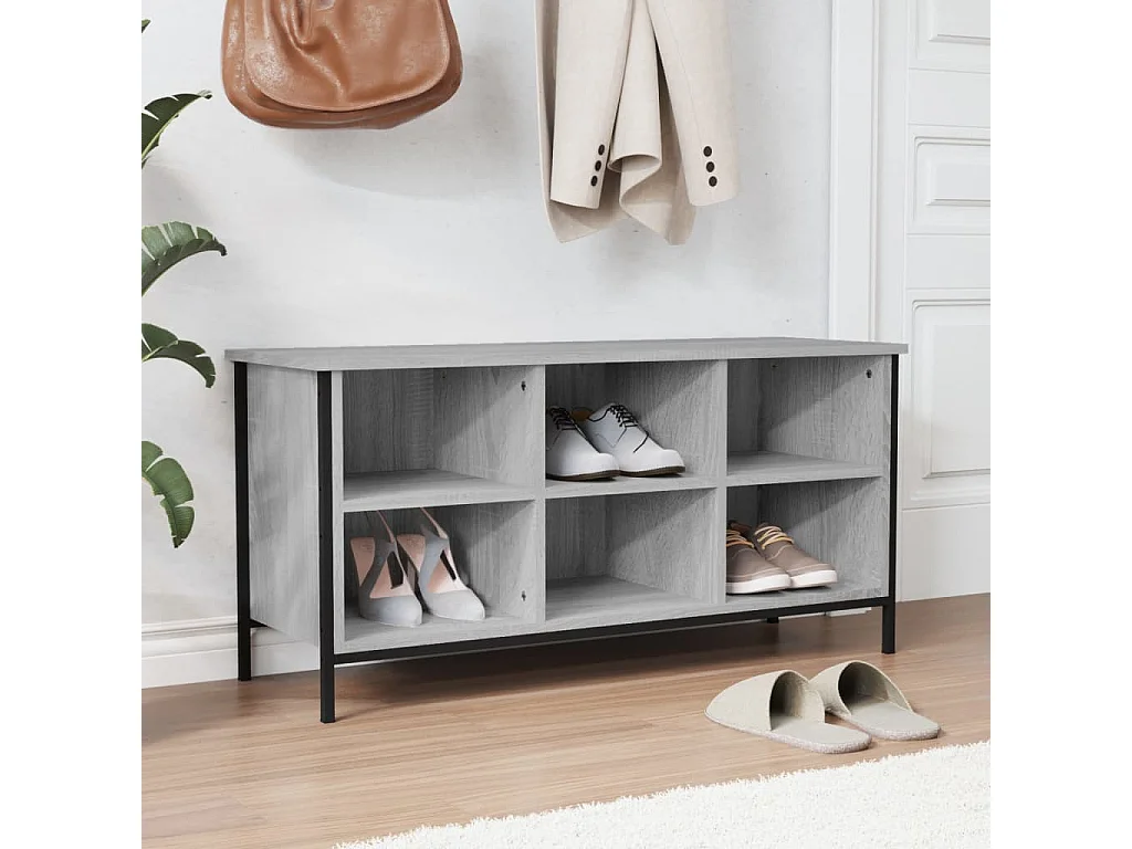 Armoire à chaussures sonoma gris 100x35x50 cm bois d'ingénierie