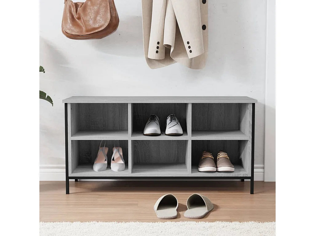 Armoire à chaussures sonoma gris 100x35x50 cm bois d'ingénierie