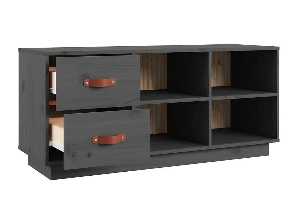 Schoenenbank Grijs 100x34x45 cm Massief grenenhout