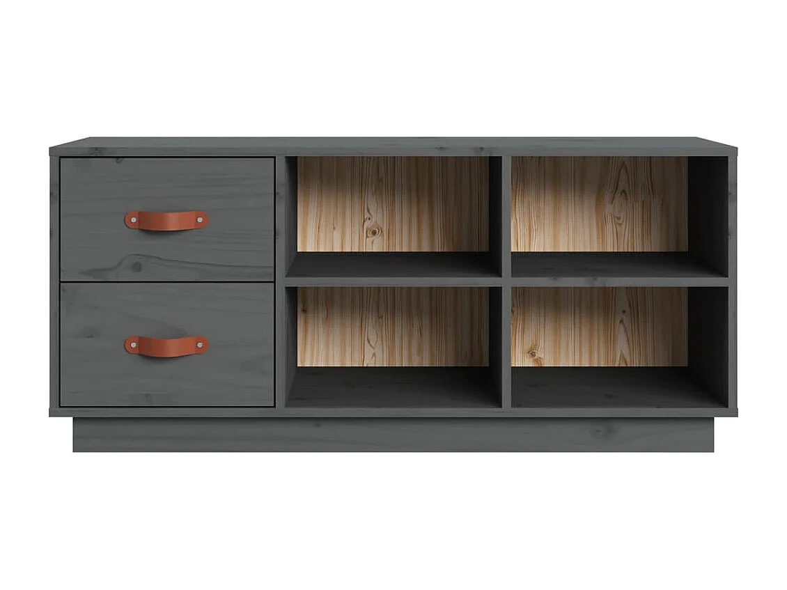 Schoenenbank Grijs 100x34x45 cm Massief grenenhout