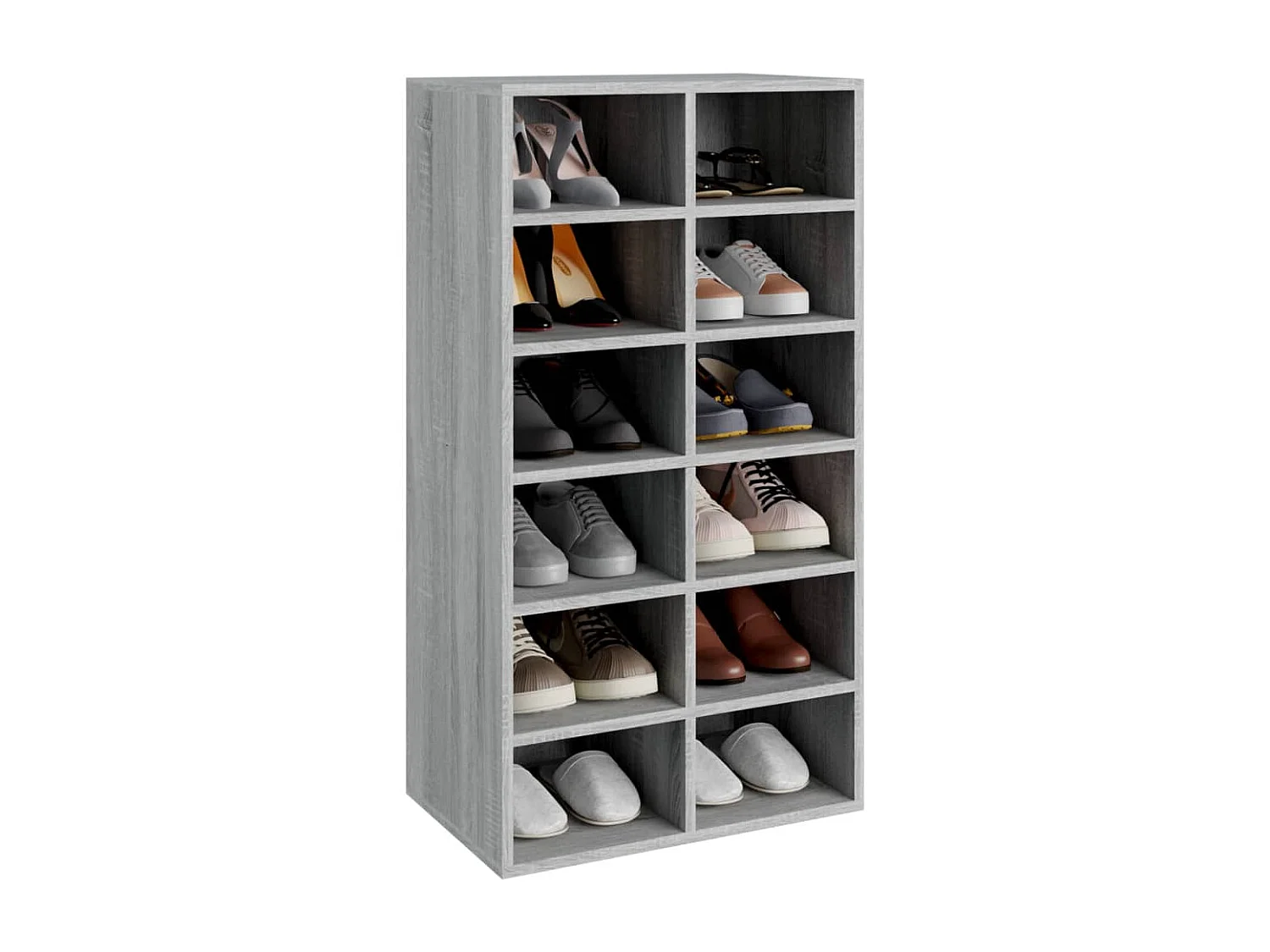 étagère à chaussures Sonoma gris 54x34x100,5 cm Bois ingénierie