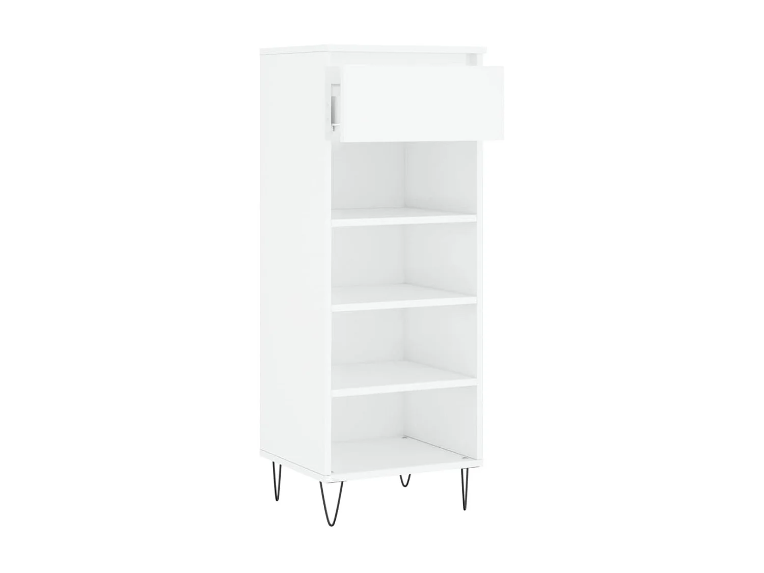 Armoire à chaussures Blanc brillant 40x36x105cm Bois ingénierie