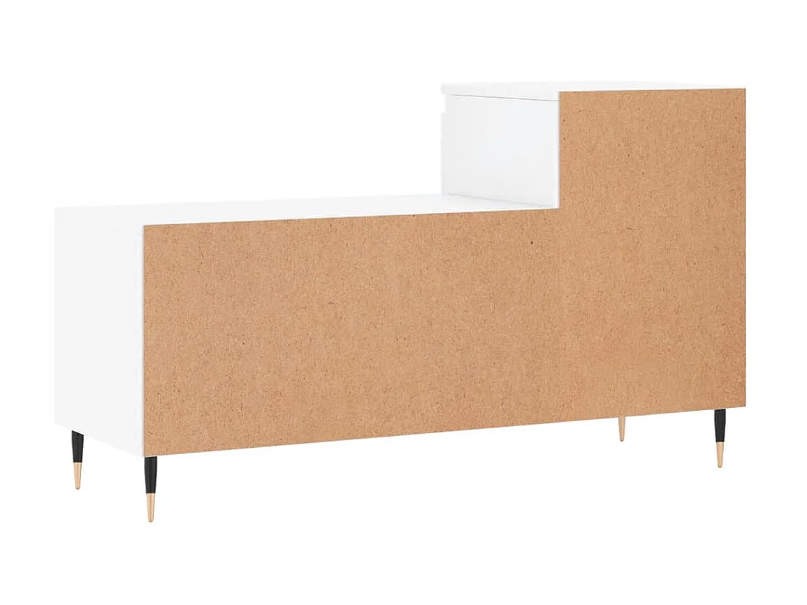 Sapateira branco brilhante 102x36x60 cm Madeira trabalhada