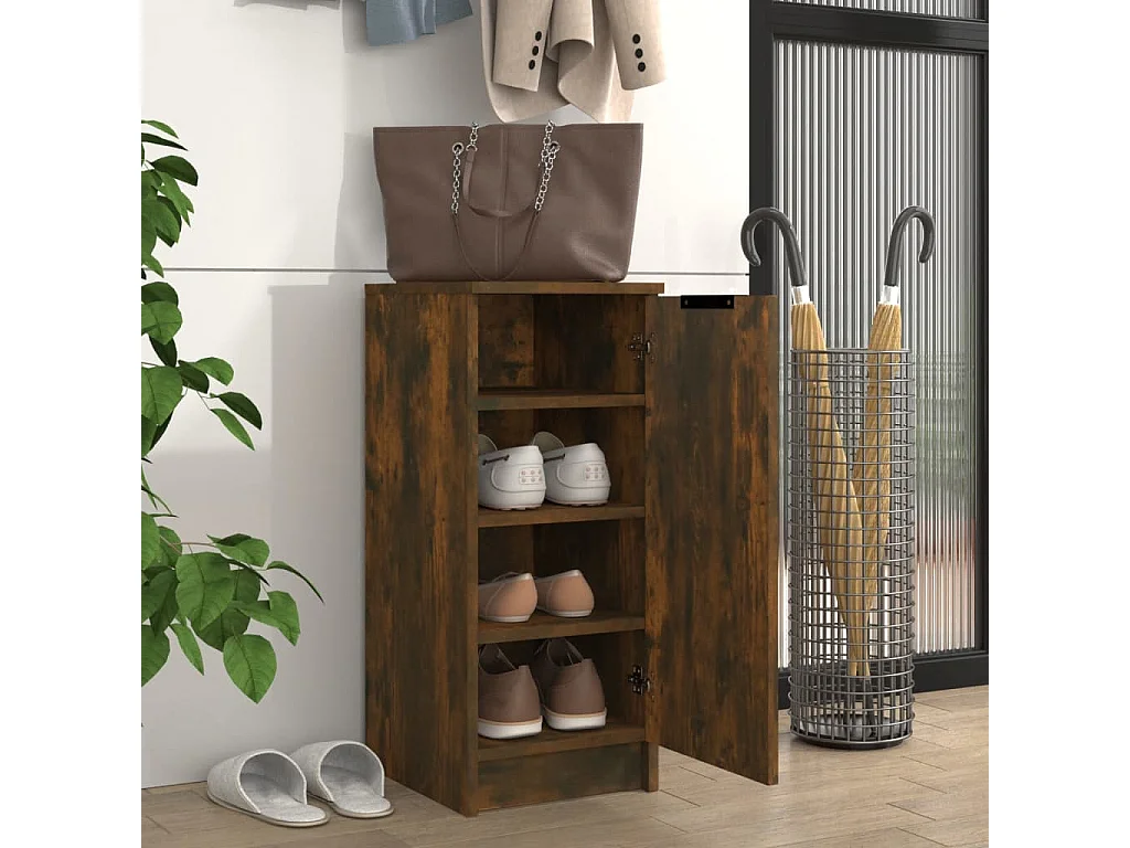 Scarpiera Rovere affumicato 30x35x70 cm MDF