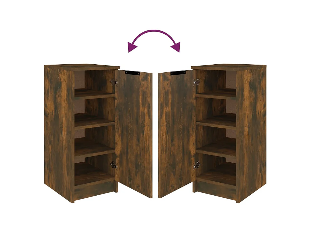 Schoenenkast Gerookt eiken 30x35x70 cm Bewerkt hout