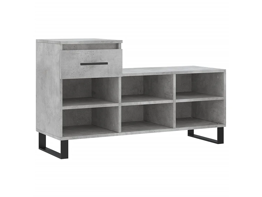 Armoire à chaussures Gris béton 102x36x60 cm Bois d'ingénierie