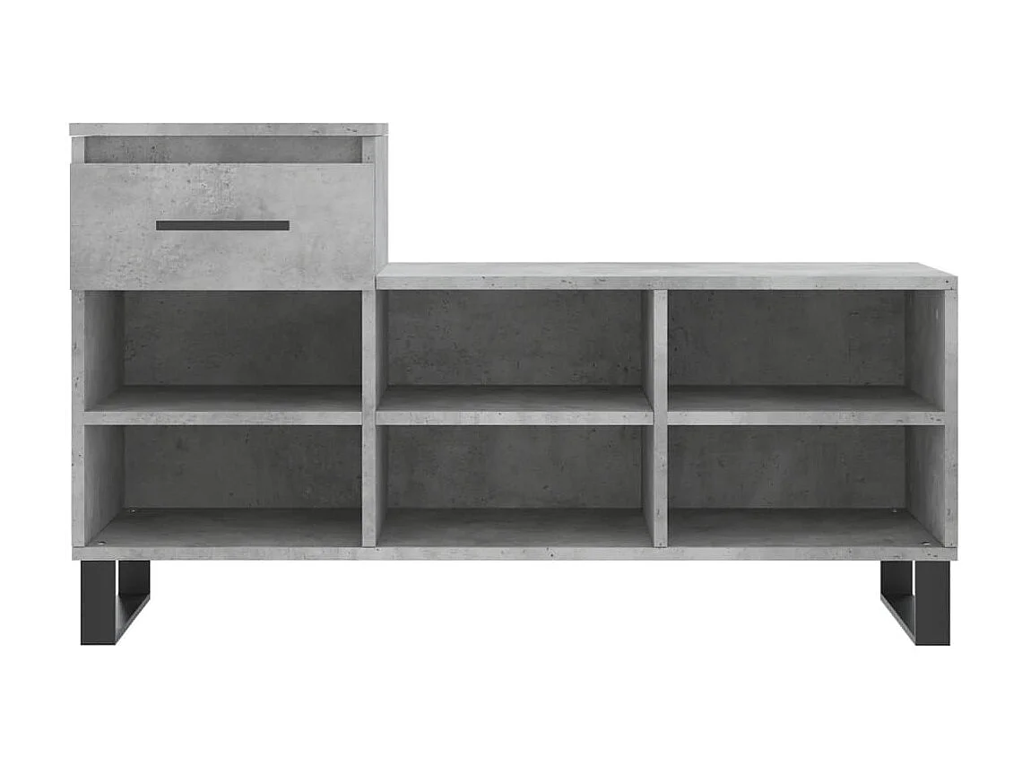 Armoire à chaussures Gris béton 102x36x60 cm Bois d'ingénierie