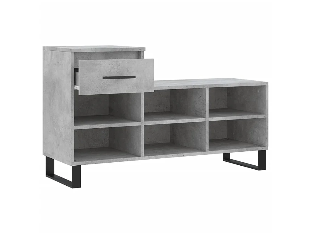 Armoire à chaussures Gris béton 102x36x60 cm Bois d'ingénierie