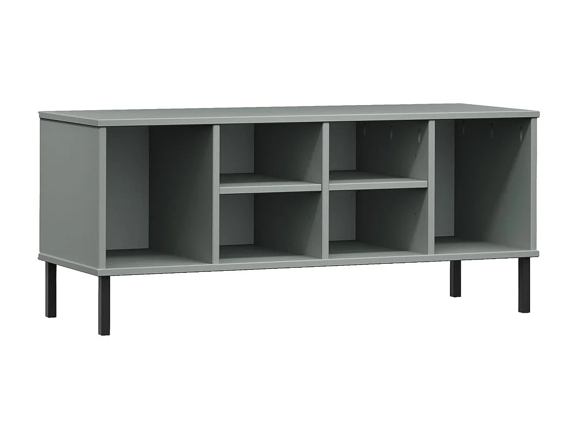 étagère à chaussures pieds en métal Gris 106x35x45 cm Bois OSLO