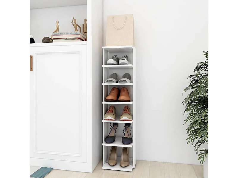 Armoire à chaussures Blanc 27,5x27x102 cm Bois d'ingénierie