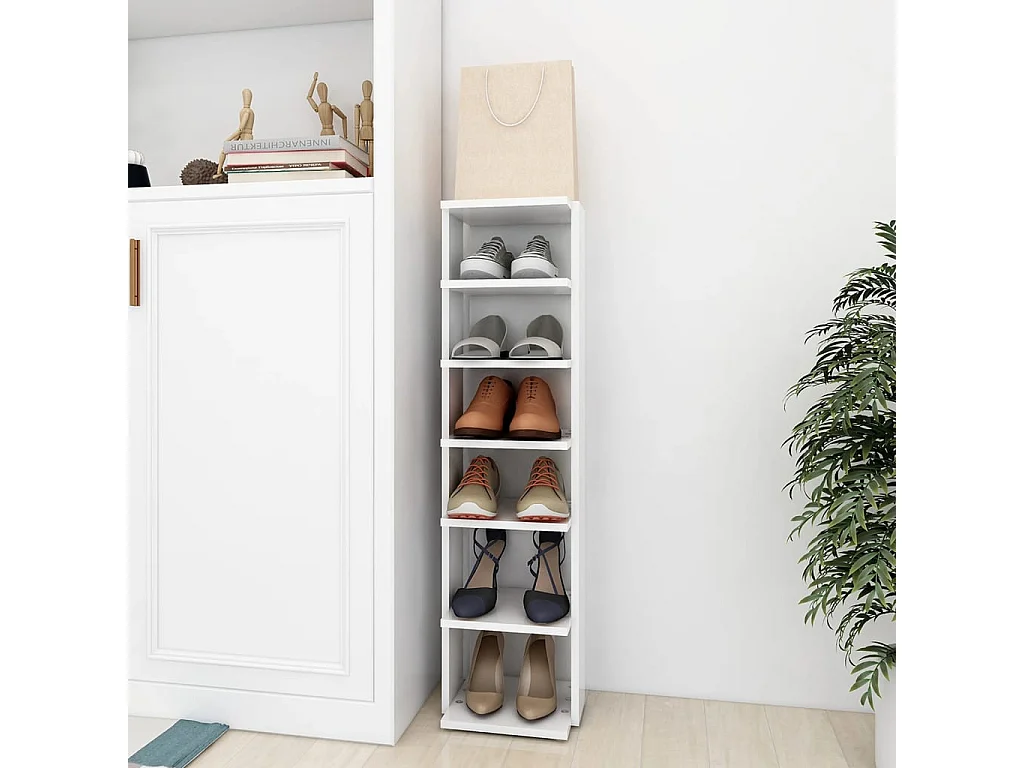 Armoire à chaussures Blanc 27,5x27x102 cm Bois d'ingénierie