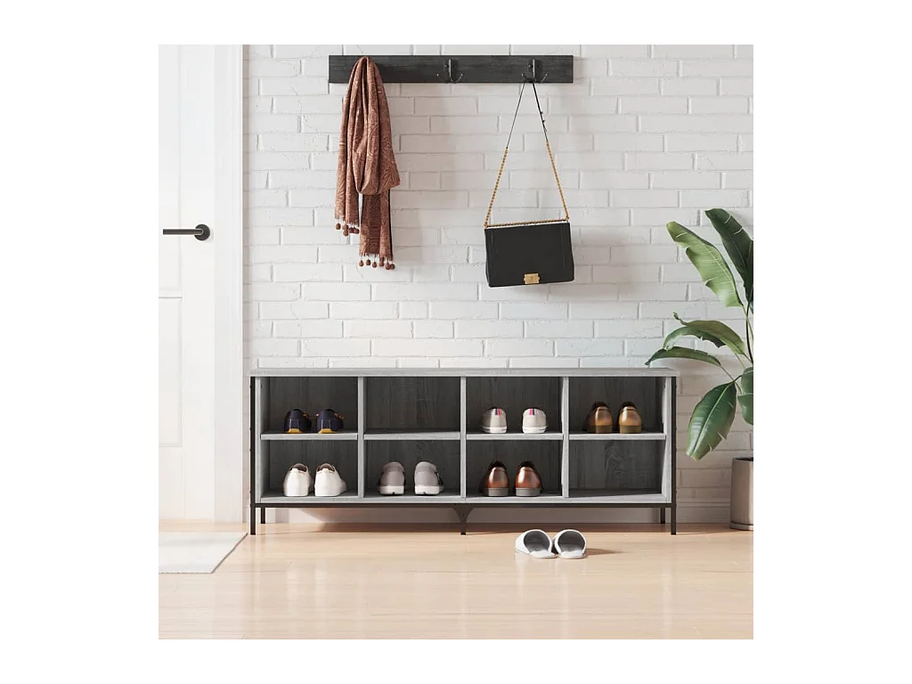 Armoire à chaussures sonoma gris 131x35x50 cm bois d'ingénierie