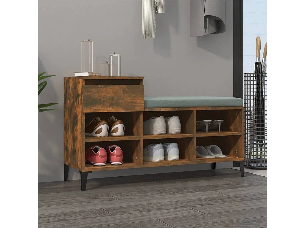 Zapatero Roble ahumado 102x36x60 cm Madera contrachapada