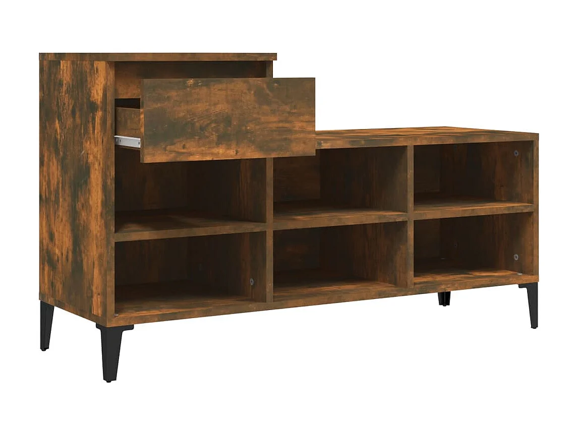 Zapatero Roble ahumado 102x36x60 cm Madera contrachapada