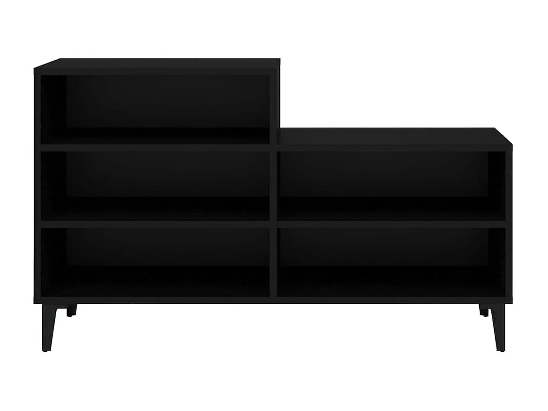 Zapatero Negro 102x36x60 cm Madera contrachapada