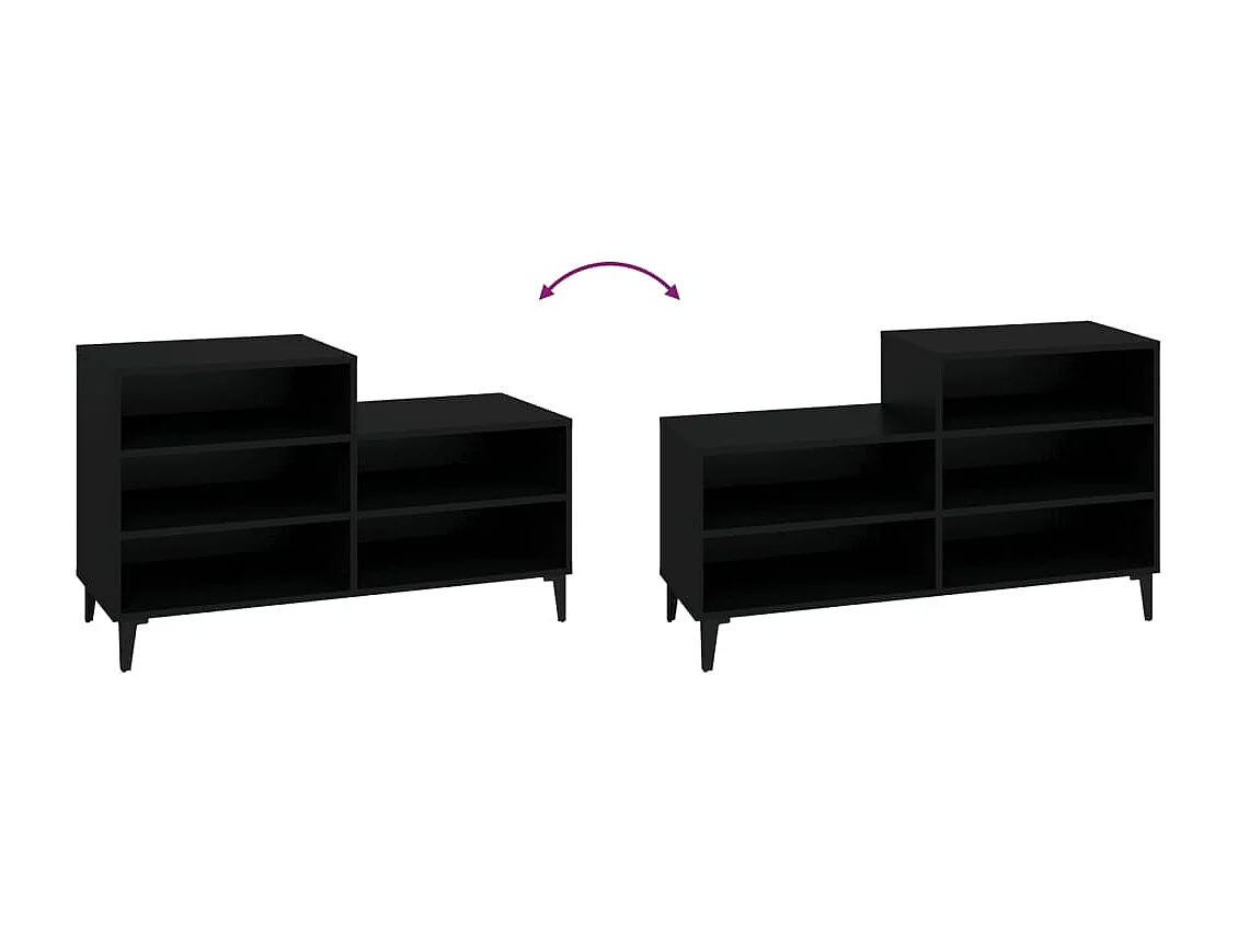 Armoire à chaussures Noir 102x36x60 cm Bois d'ingénierie