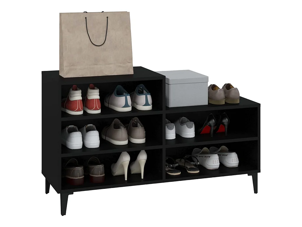 Armoire à chaussures Noir 102x36x60 cm Bois d'ingénierie