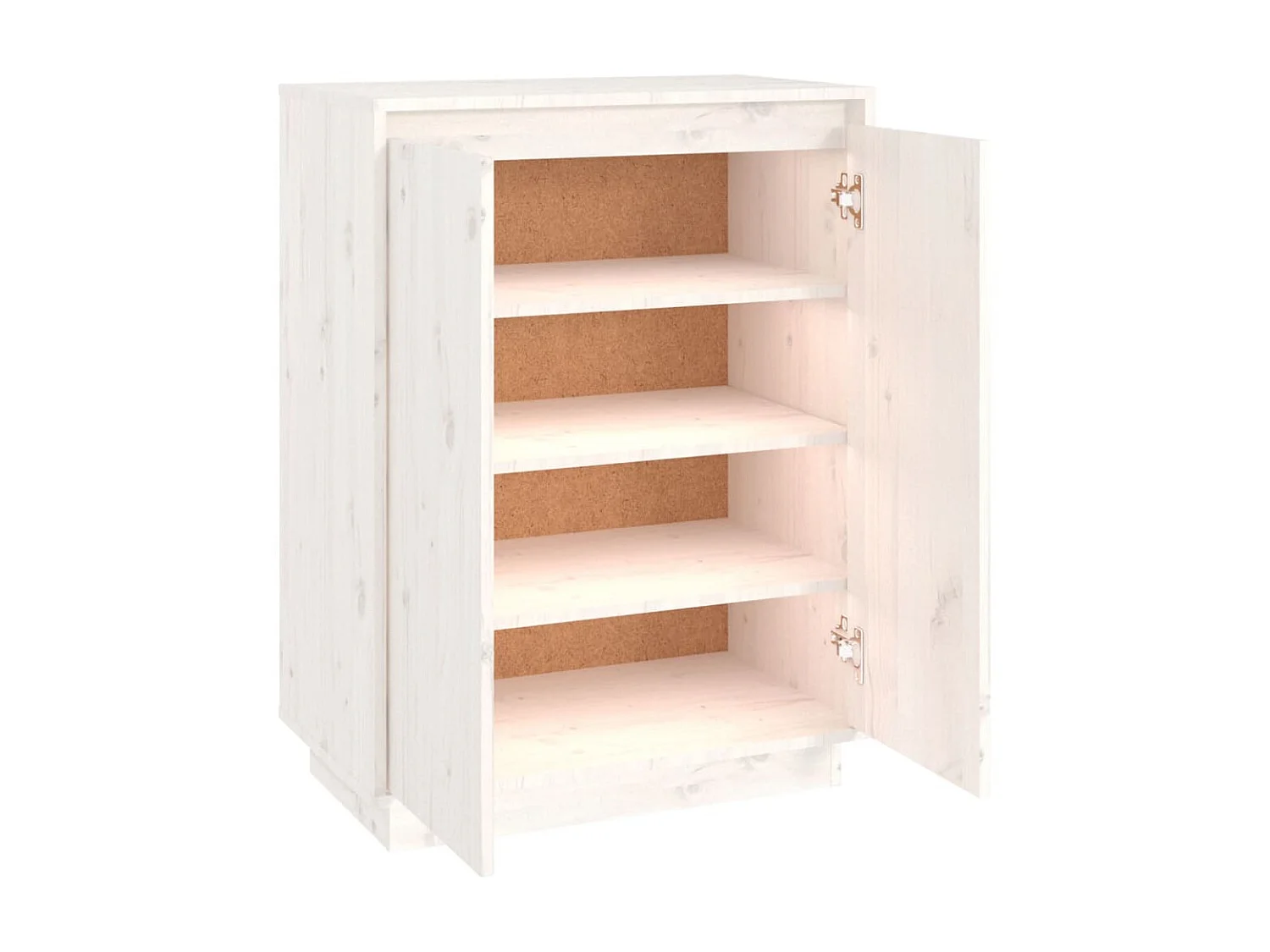 Sapateira Branco 60x35x80 cm Madeira maciça de pinho