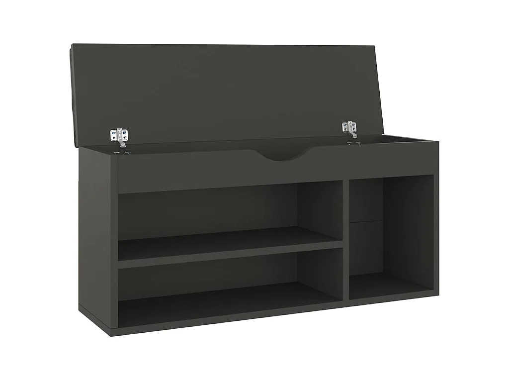 Banc à chaussures avec coussin Gris 104x30x49 cm Aggloméré