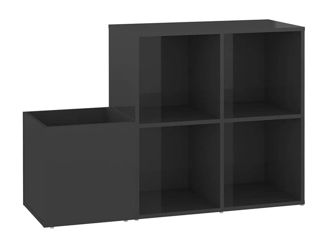 Armoire à chaussures Gris brillant 105x35,5x70 cm Aggloméré