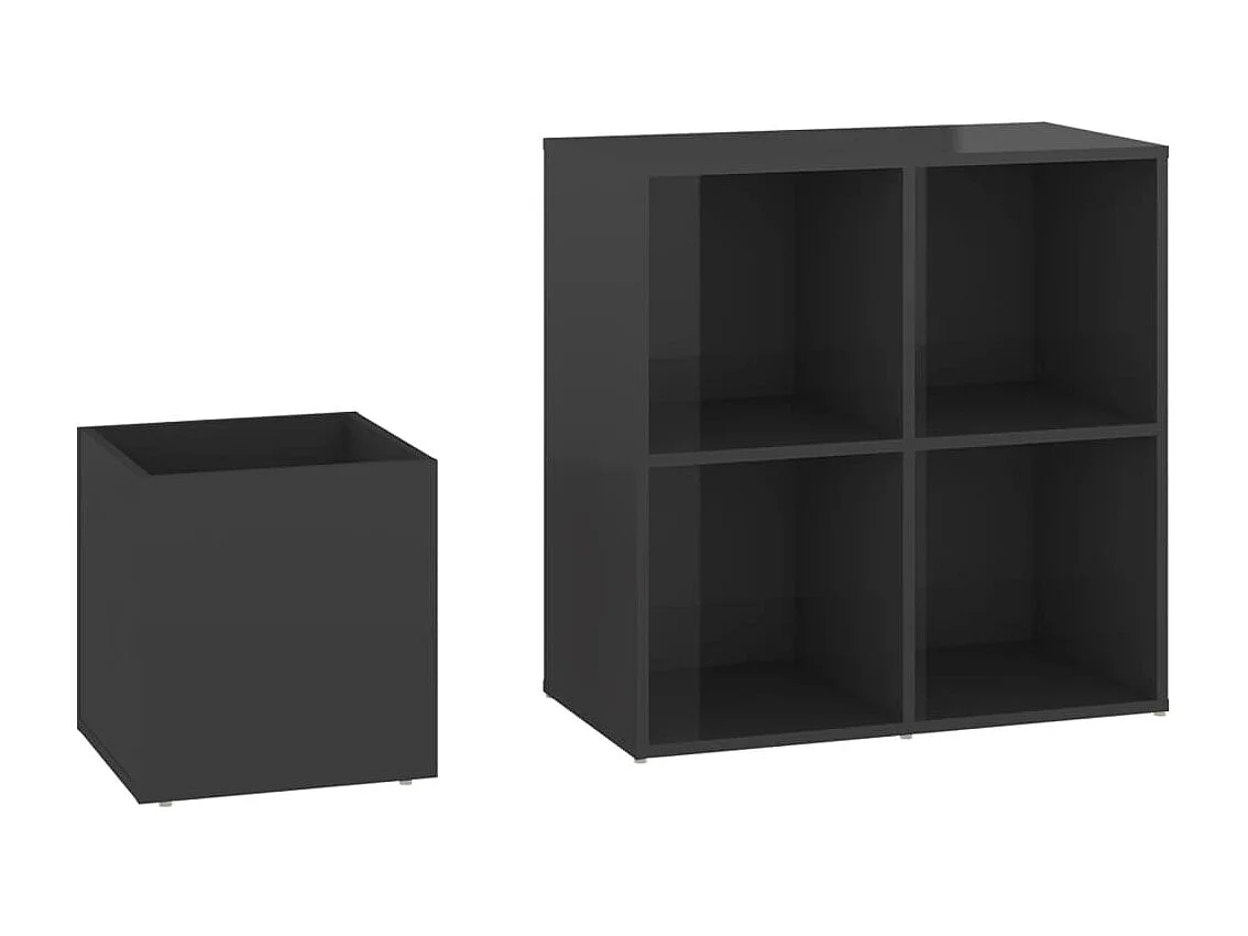 Schoenenkast Glans grijs 105x35,5x70 cm Spaanplaat