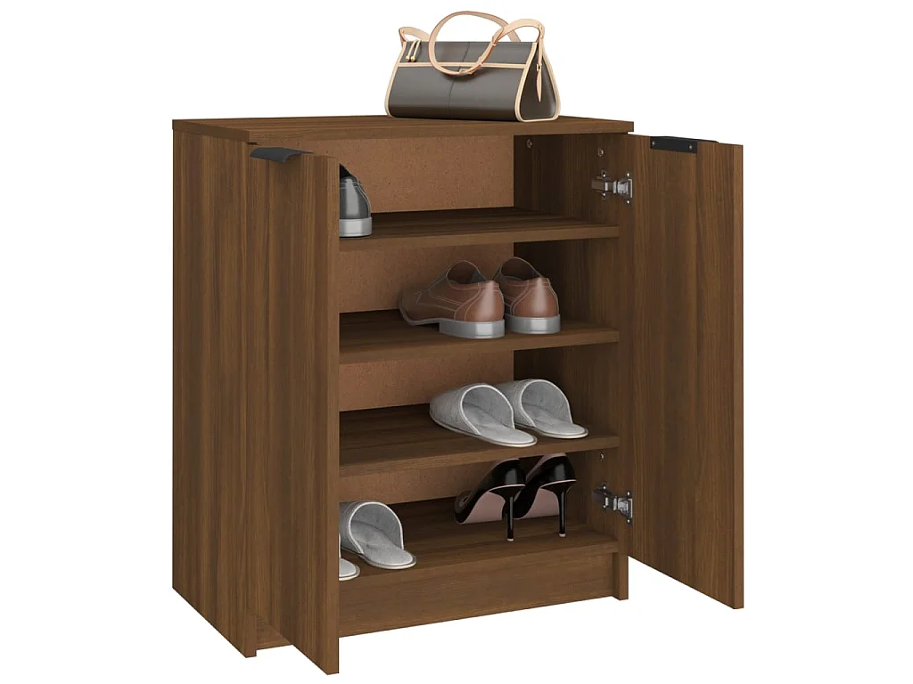 Meuble à chaussures Chêne marron 59x35x70 cm Bois d'ingénierie