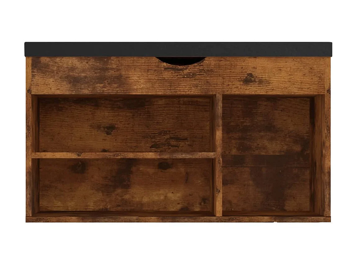Banc à chaussures avec coussin Chêne fumé 80x30x47 cm Aggloméré