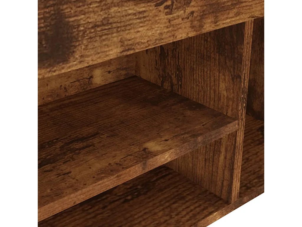 Banc à chaussures avec coussin Chêne fumé 80x30x47 cm Aggloméré