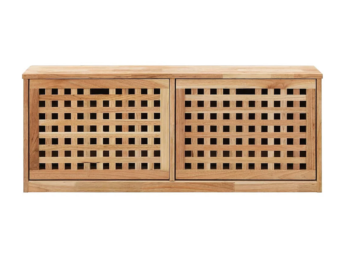 Banc de rangement de chaussures 94x20x38cm Bois massif de noyer