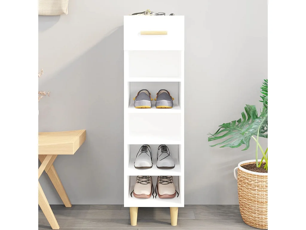 Armoire à chaussures Blanc 30x35x105 cm Bois d'ingénierie