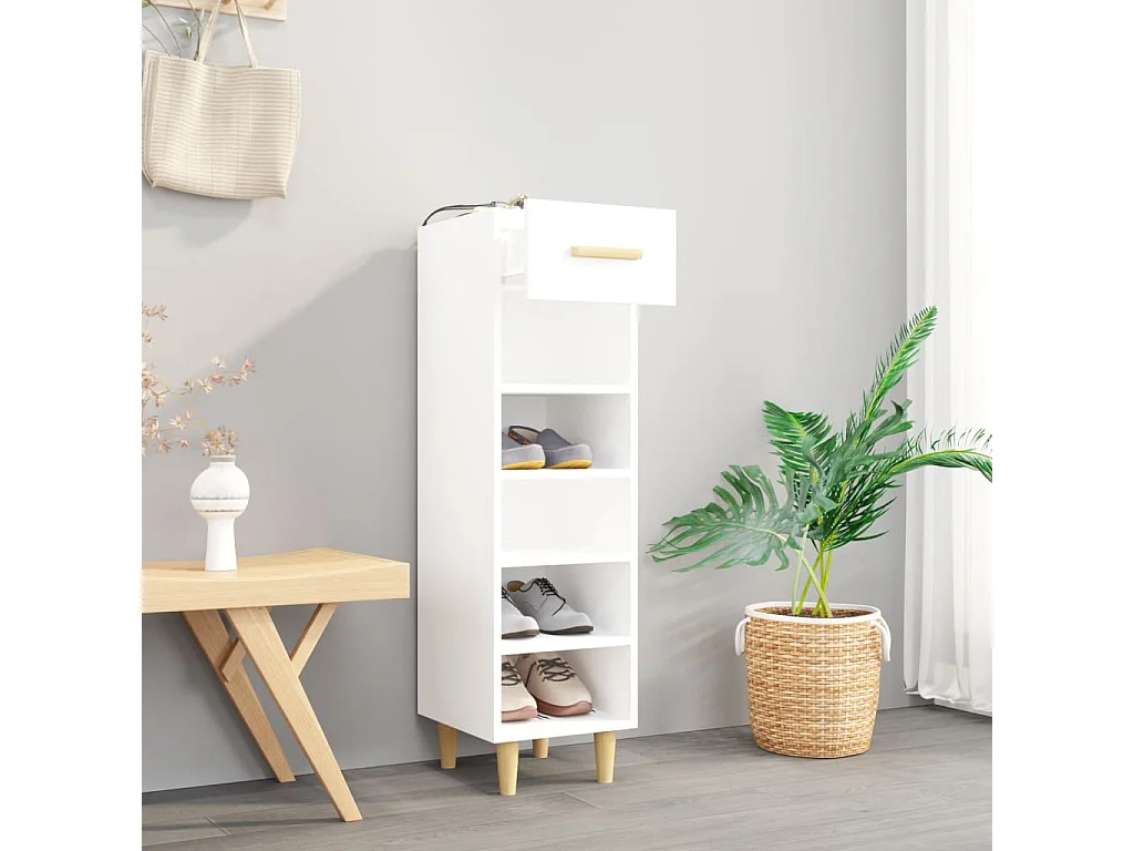 Armoire à chaussures Blanc 30x35x105 cm Bois d'ingénierie