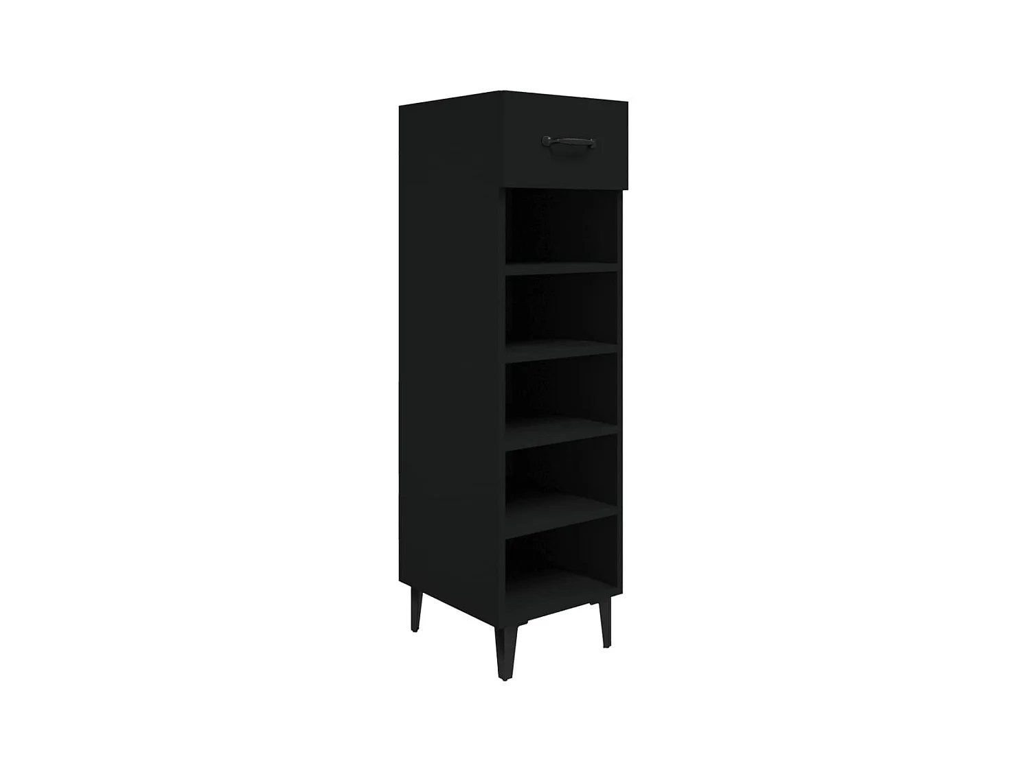 Schuhschrank Schwarz 30x35x105 cm Holzwerkstoff