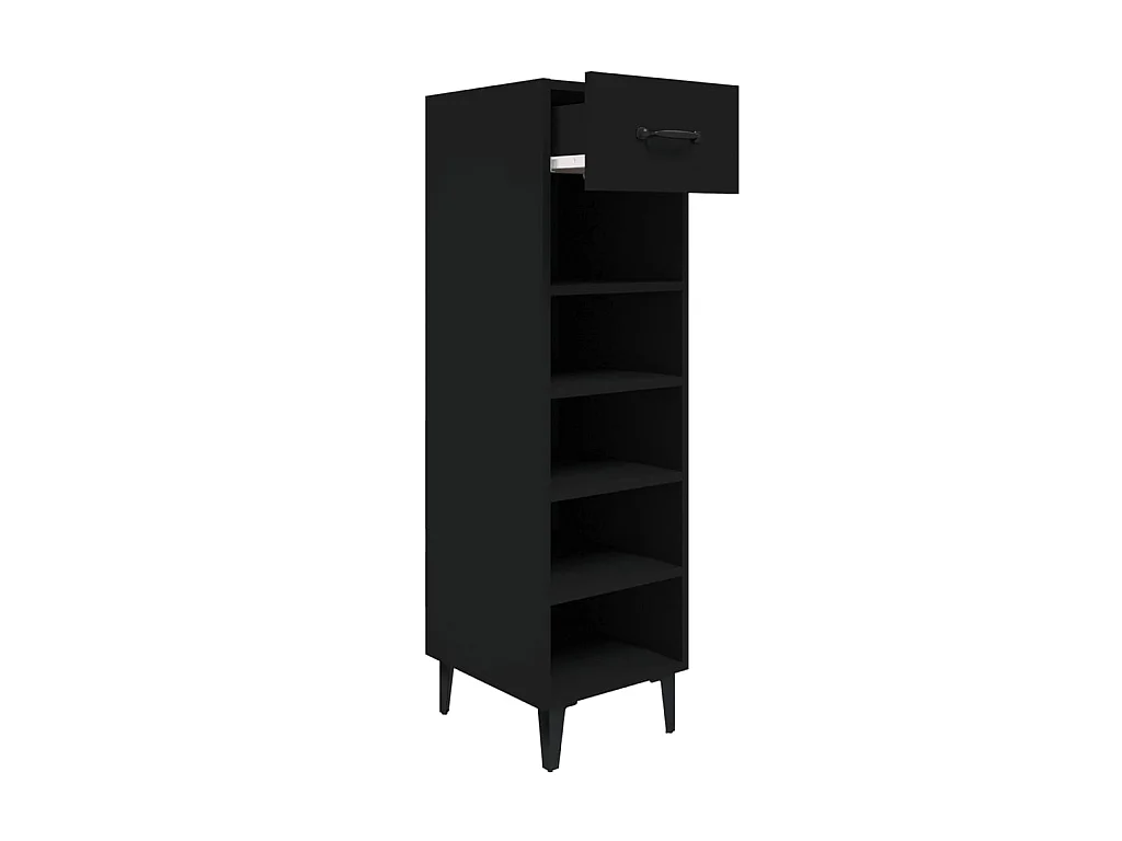 Schuhschrank Schwarz 30x35x105 cm Holzwerkstoff