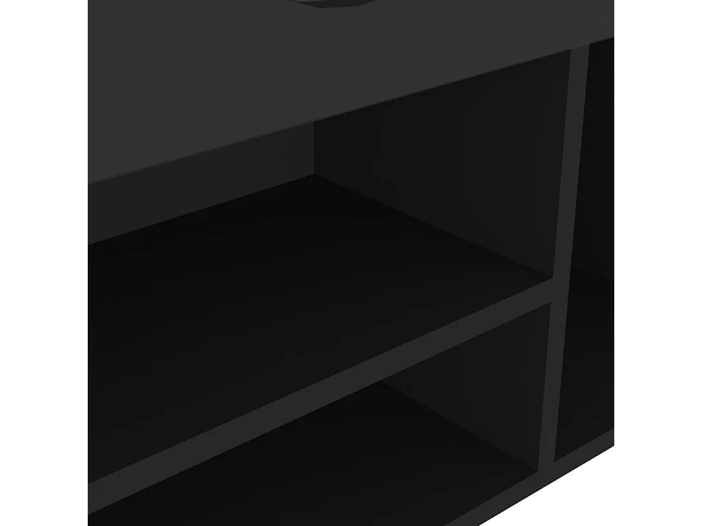 Panca per scarpe con cuscino Nero 104x30x49 cm Truciolato