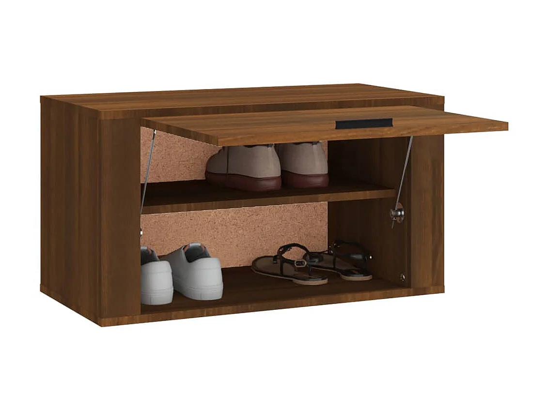 Armoire à chaussures murale Chêne marron 70x35x38cm Bois de Pin