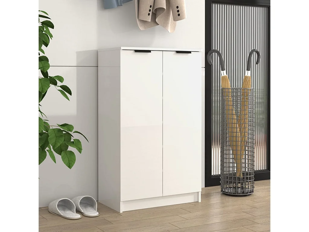 Scarpiera Bianco lucido 59x35x100 cm MDF