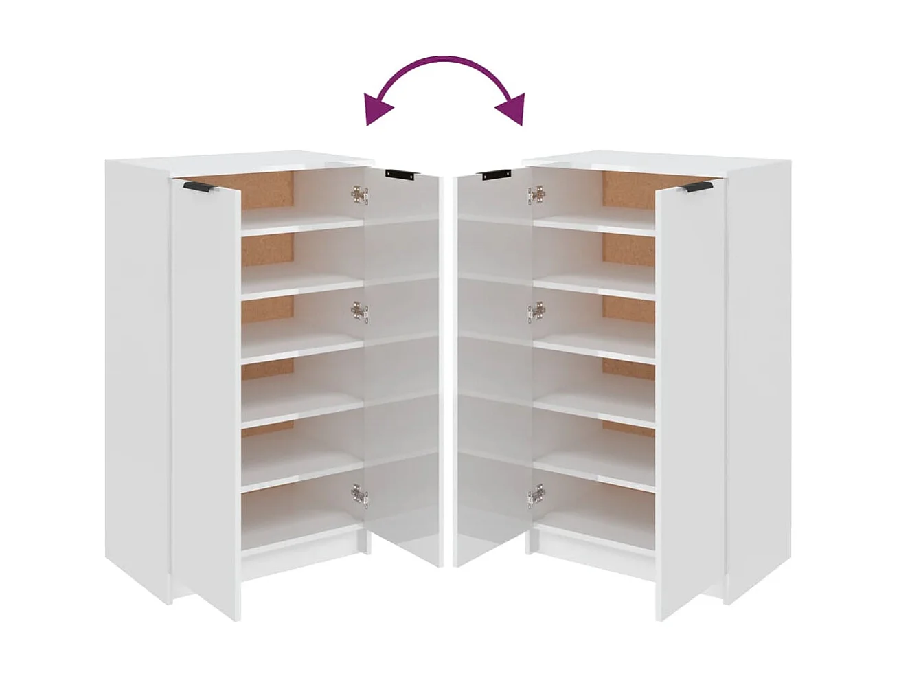 Scarpiera Bianco lucido 59x35x100 cm MDF