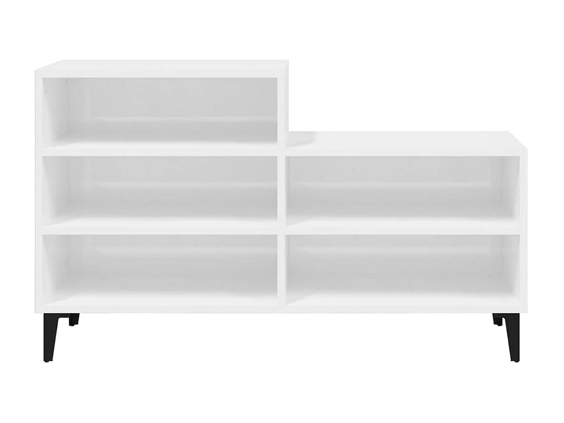 Scarpiera Bianco lucido 102x36x60 cm MDF