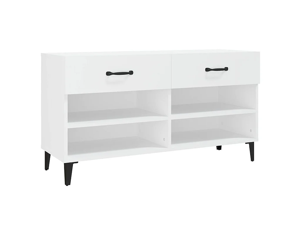 Sapateira Branco 102x35x55 cm Madeira trabalhada