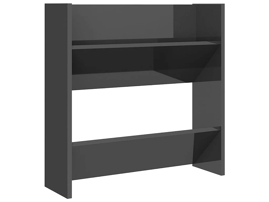 Wandmontierte Schuhschränke 2 Stk. Glanzgrau 60x18x60 cm