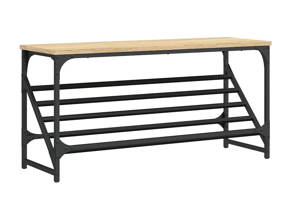 étagère à chaussures chêne sonoma 90x30x45 cm bois d'ingénierie