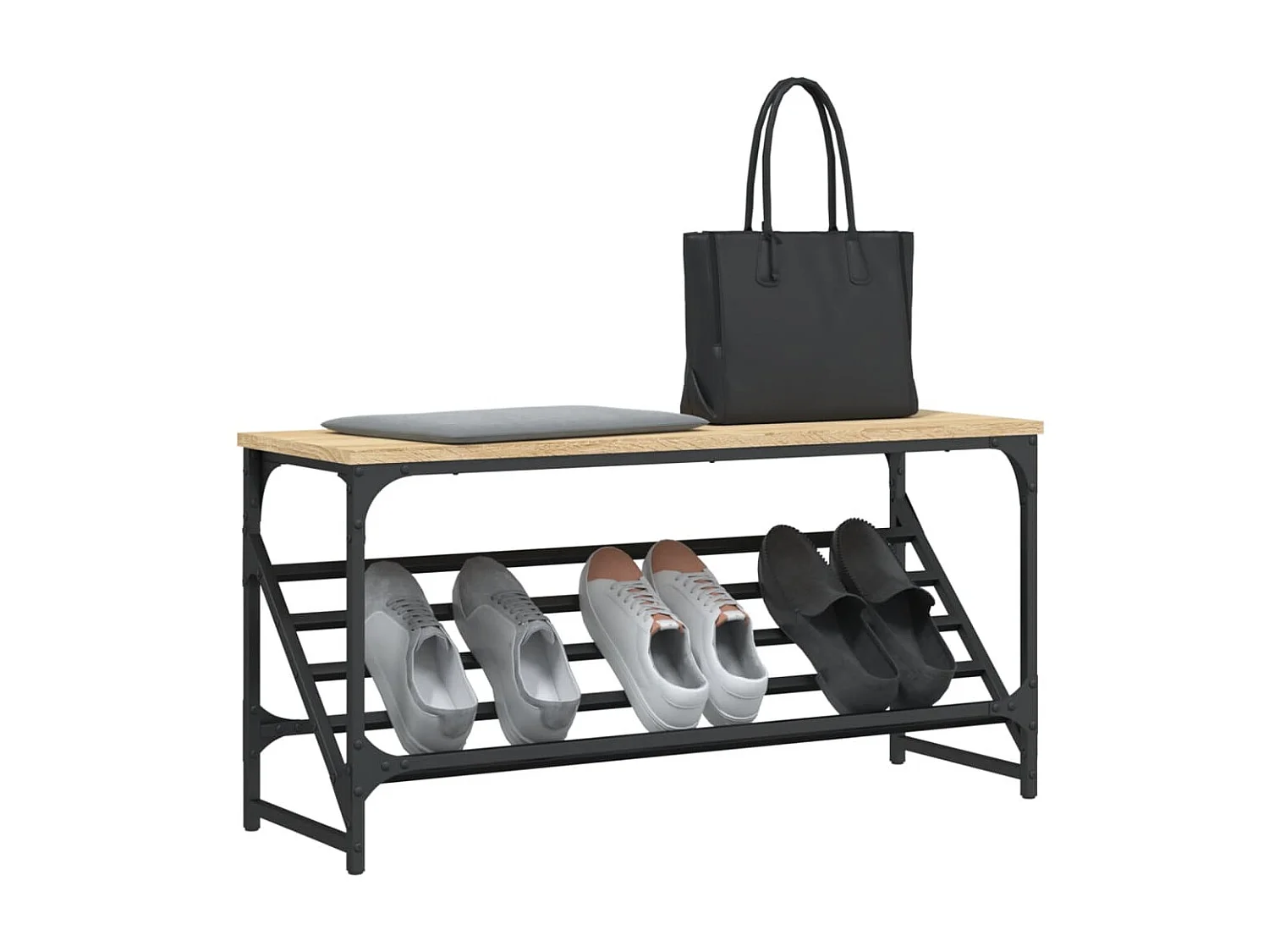 étagère à chaussures chêne sonoma 90x30x45 cm bois d'ingénierie