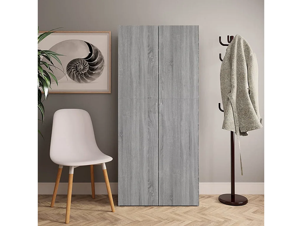 Armoire à chaussures Sonoma gris 80x35,5x180 cm Bois ingénierie