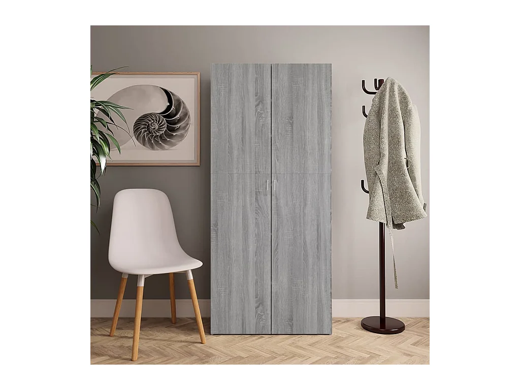 Armoire à chaussures Sonoma gris 80x35,5x180 cm Bois ingénierie