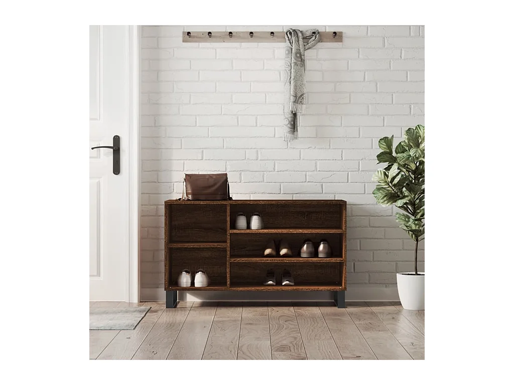 Armoire à chaussures Chêne marron 102x36x60cm Bois d'ingénierie