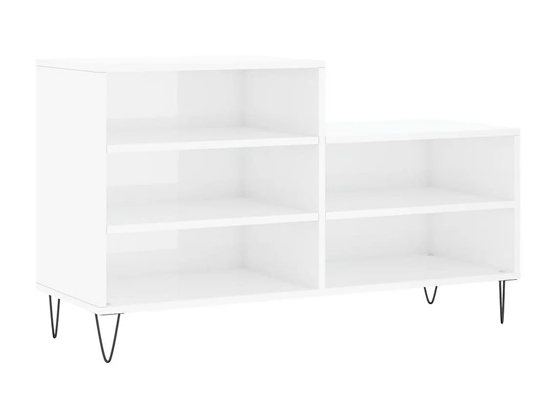 Armoire à chaussure Blanc brillant 102x36x60 cm Bois ingénierie