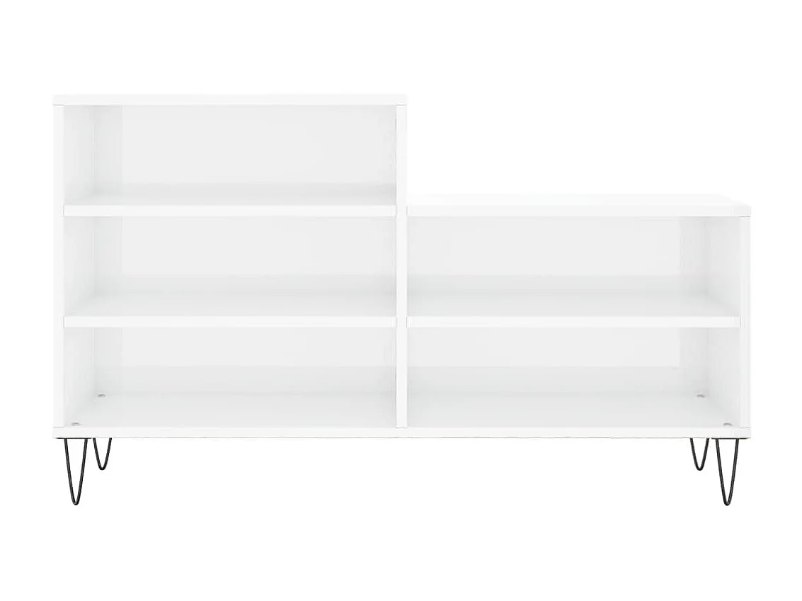 Armoire à chaussure Blanc brillant 102x36x60 cm Bois ingénierie