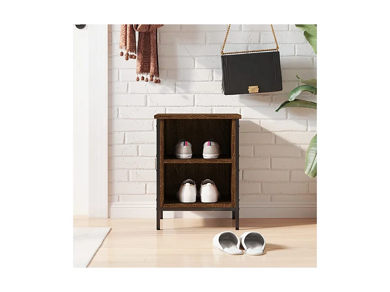 Armoire à chaussures chêne marron 38x35x50 cm bois d'ingénierie