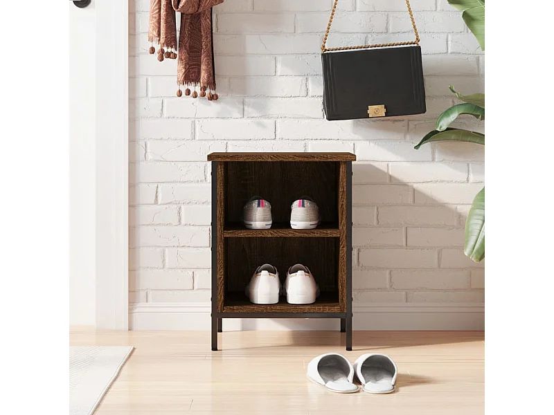 Armoire à chaussures chêne marron 38x35x50 cm bois d'ingénierie